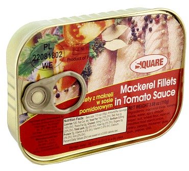 Square Mackerel Fillets in Tomato Sauce ( 3.88 oz 110g ) by Square