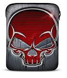 Taylorhe iPad Sleeve 1 or 2 / bag / case red skull on silver background