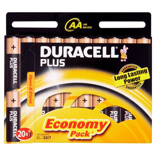 Duracell Plus MN1500 Alkaline AA Batteries - 20-Pack