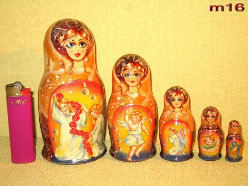 Childrens Toyshop  Toys : Russian Nesting Nested Stacking Doll Little Angels 5 Pcs #m16