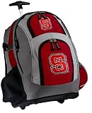 NC State Rolling Backpack Deluxe Red NC State Wolfpack - Best Backpacks Bags with Wheels or School Trolley Bags Carry-Ons - Unique Gifts!