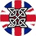 58mm Round Badge Style Keyring Celtic UK Flag