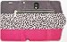 Samsung Galaxy Note 3 N9000 Premium Faux Leather Brown Pink Color Block Leopard Wallet Case