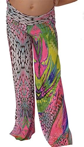 Palazzo Fashion Girls's Tribal Print Wide Leg Palazzo Pants M Pink