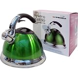 3.5L Green Stainless Steel Lightweight Whistling Kettle For Gas Electric Hobs