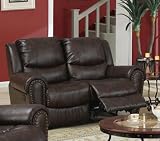 Recliner Loveseat in Brown Finish by Poundex