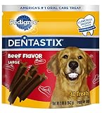 PEDIGREE DENTASTIX Beef Large Treats for Dogs, 2.08 lbs. Pouch-40ct.