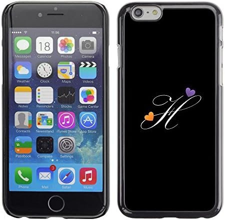 CASER Slim PC / Aluminium Sleek Case Cover Armor Shell / H Black initials letter calligraphy text / Apple Iphone 6 Plus 5.5