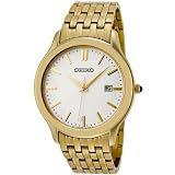 Seiko Men's SKK704 Ivory Dial Gold-Tone Stainless Steel Watch