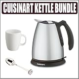 Cuisinart CJK-17BC Brushed Stainless Steel Cordless Electric Jug Kettle With Accessory Bundle