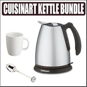 Cuisinart CJK-17BC Brushed Stainless Steel Cordless Electric Jug Kettle With Accessory Bundle