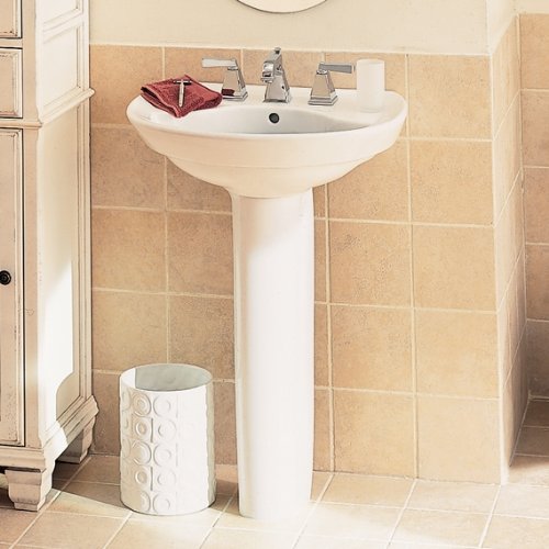 American Standard Ravenna Contemporary Design Pedestal Sink Top and Leg with 8-Inch Center Faucet Spacing