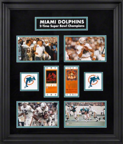 Miami Dolphins Framed Ticket Collage | Details: Super Bowl Ticket, Limited Edition of 1000