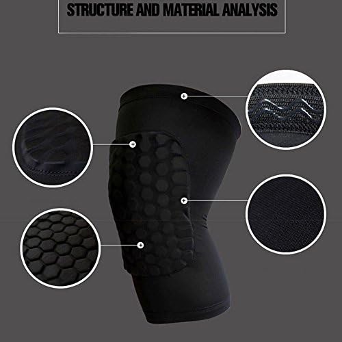 Carlesom Strengthen Kneepad Honeycomb Pad Crashproof Antislip Basketball Leg Knee Long And Short Sleeve Protective Pad(Black/White, S,M,L) High Quality