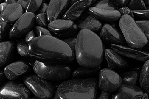 Margo 30lb. Decorative Pebbles River Rocks Colored Stones Small Black Super Polished Pebbles .5 in. to 1.5 in.