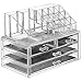 Saganizer Clear acrylic Jewelry organizer and makeup organizer cosmetic organizer and Large 3 Drawer Jewelry Chest or makeup storage ideas Case Lipstick Liner Brush Holder make up boxes