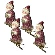 Nicol Sayre Retro Clip On Santa Christmas Ornaments Set of 4