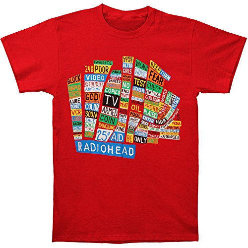 Radiohead Men's Pacific Coast Slim Fit T-shirt XX-Large Red