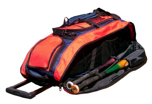 Navy Blue & Orange Cobra RTS Softball Baseball Bat Equipment Roller Bag