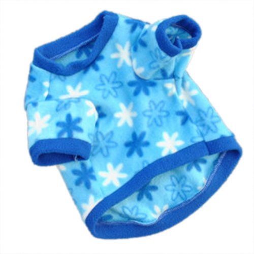 WXBUY Pet Dogs Fleece Fur Coat Clothes Puppy T-shirts Blue S