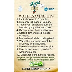 Water Conservation, Education, Green Materials Water Saving Top 10 Tips Magnet 51ah 5ZmeGL. SL500 AA280 Water Conservation, Education, Green Materials Water Saving Top 10 Tips Magnet