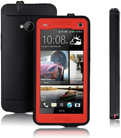 YYGIFT(TM) Durable Ultra-Slim Waterproof Shockproof /Dirtproof/ Snowproof /Protect Hard Back Case Cover For HTC One M7(Red)