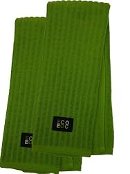 Ribbed Terry Cotton Kitchen Towel (Bamboo Green, 2-Pack)
