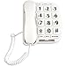 JaxFone JF11W Big Button Corded Phone for Elderly Amplified Phones for Hearing Impaired Seniors with Loud Handsfree Speakerphone
