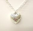 Metal Romantic Puffed Heart Pendant on Metal Chain