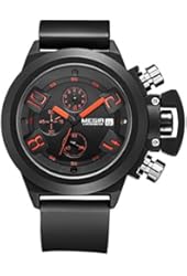 Voeons Mens Watches 3ATM Waterproof Chronograph Sports Watches Wristwatches Black 2002