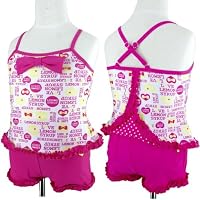 ガールズキッズ水着[LEMON SYRUP]キッズ（女の子）セパレート水着３点セット(ピンク◇130)