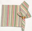 Durable Hand Woven 100% Cotton Red, Green and Yellow Striped Napkins 22x22 Inches Set of 12