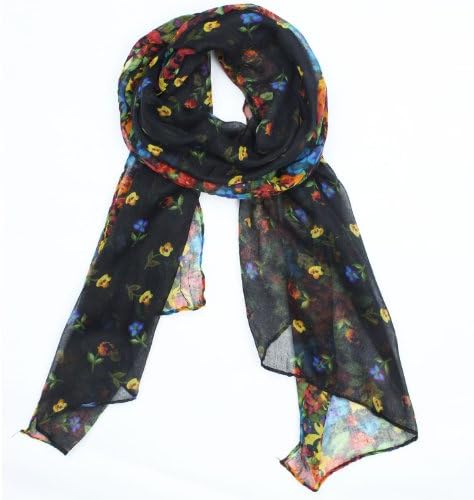 Kobwa(TM) Fashion Soft Paris Yarn With Flower Pattern Long Muffler Shawl Scarf Wraps +Kobwa's Keyring