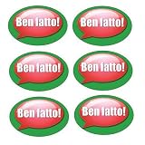 Ben Fatto! - Italian Language Oval Reward Stickers ~ Long Bridge Publishing