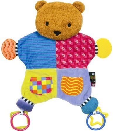 Kids Amazing Baby Bear Teether Blanket w/ dangling rings soft plush teether toy