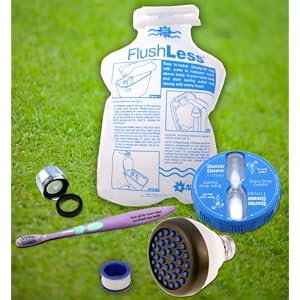 Children's Bathroom Water Saving Eco-Kit, faucet, toilet, timer, low flow shower head... by New Resources Group