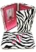 Initial Wallets - Hot Pink Initial " N " Zebra Print Soft Velvet Stripes Thick 1" Flat Wallet