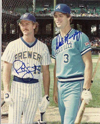 Robin Yount & Dale Murphy Autographed/Hand Signed Milwaukee Brewers 8x10 Photo