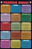 Drinking Games (List & Rules) Art Poster Print - 24" X 36"