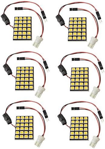 6 X N.R.G 921 906 194 T10 Wedge Base 24 LED Directional Panel Light Bulb 10-30v 12v / 24v 360 Lumens - Warm White
