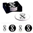 Monogram Regalia Absorbent Coaster Set with Caddy - X Monogram Regalia Absorbent Coaster Set with Caddy - X