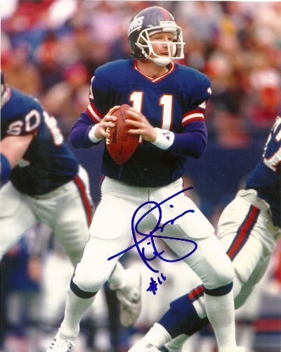 PHIL SIMMS,NEW YORK GIANTS,SIGNED,AUTOGRAPHED,8X10 PHOTO,COA, RARE HARD PHOTO TO FIND