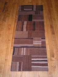 Handmade Turkish Parcha Kilim Rug 2'4"x6'6"