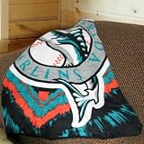 MLB Florida Marlins Royal Plush Blanket Throw