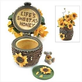 SUNFLOWER BASKET TRINKET WOMENS JEWELRY STORAGE BOX