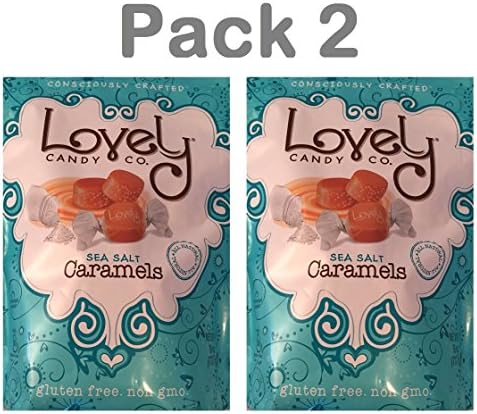 Lovely Candy Sea Salt Caramels Pack 2 Bags, 22 oz/ 737grams each - Gluten Free, Non GMO