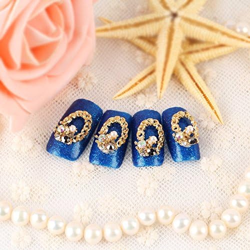 ECBASKET Fashion Nail Art Elegant Rhinestone Golden 3D Alloy Nail Art Slices Glitters DIY Decorations