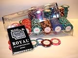 Casino Royale Chip - Set mit 100 Chips + ROYAL 100% Plastik Karten Deck blau