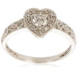 10k White Gold Diamond Heart Ring (.04 cttw, I-J Color, I2-I3 Clarity)