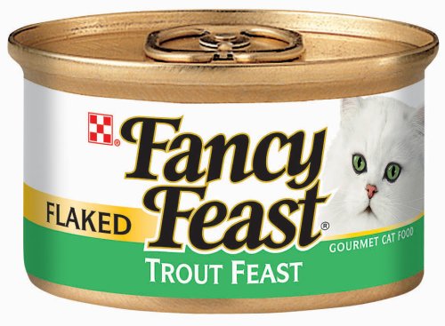 Fancy Feast Gourmet Cat Food Flaked Trout Feast, 3-Ounce Cans (Pack of 48)